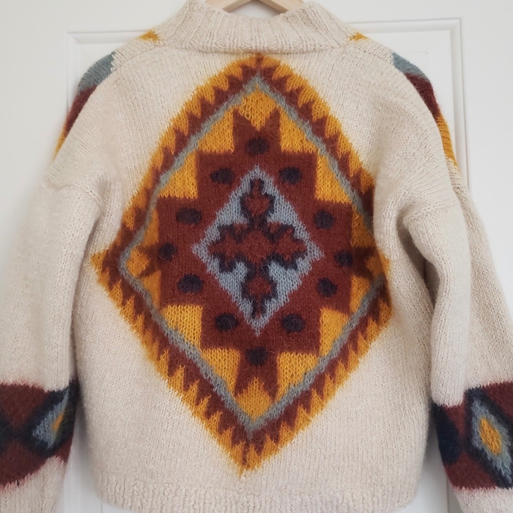 Vintage Western-Inspired Wool Women’s Cardigan
